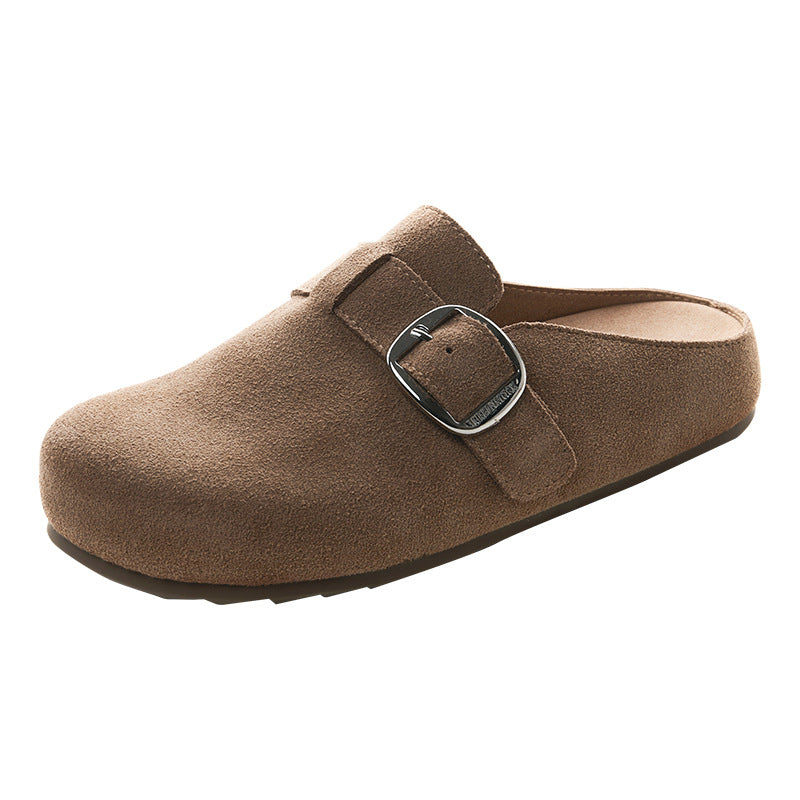 Women's Toe Box Semi Outer Wear Light Soft Bottom Slip-on Sandals