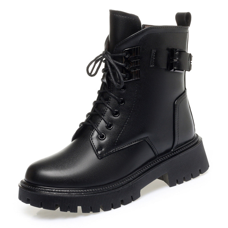 Women's Ankle British Style Soft Veet Thick Wool Big Boots