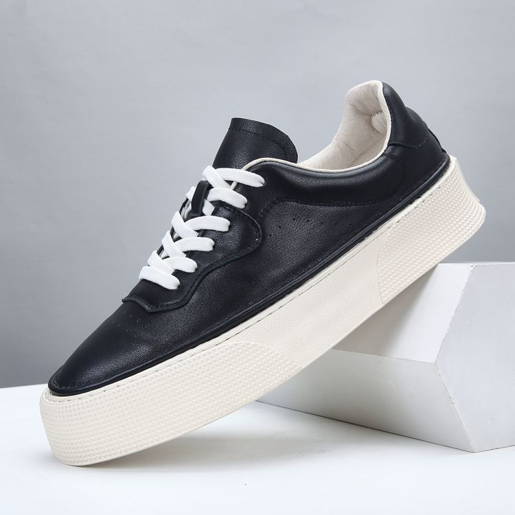 Men's Spring White Genuine Platform Korean Style Sneakers