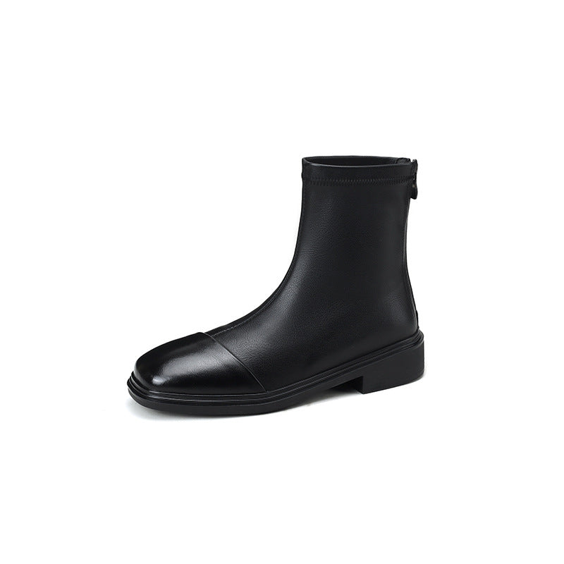 Women's Spring Flat Skinny Martin Black Korean Boots