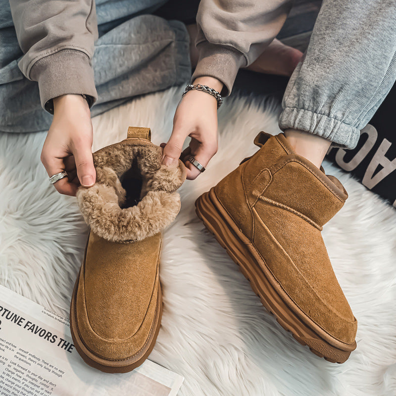 Men's Northeast Booties Winter Fleece-lined Thickened Slip-on Snow Boots