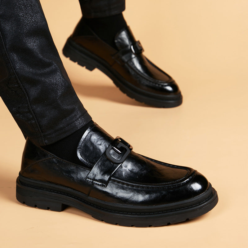Men's England Style Soft Breathable Thin Slip-on Bottom Wild Leather Shoes