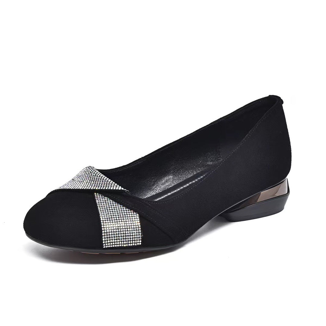 Women's & Men's Round Head Chunky Slip-on Matte Soft Women's Shoes