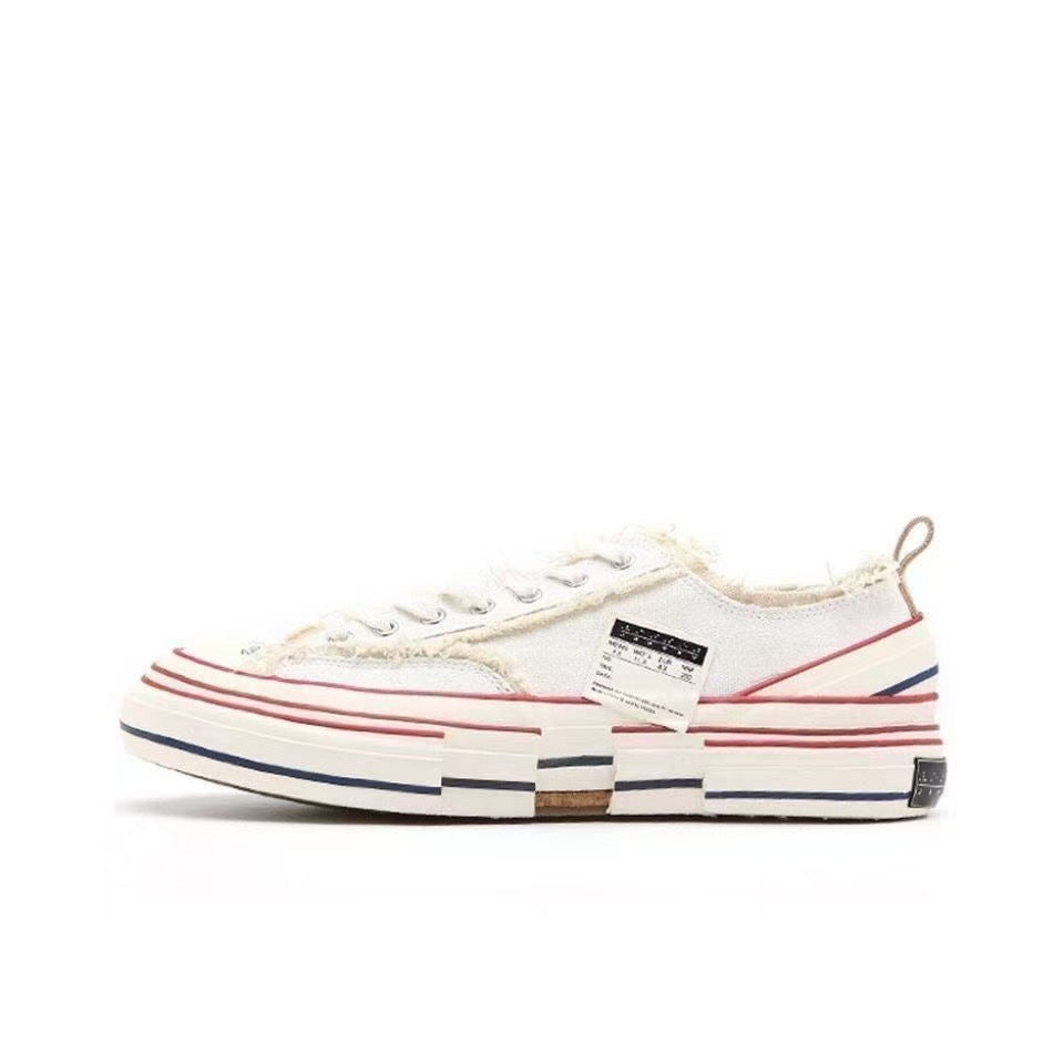 Beggar Vulcanized Hidden Platform Couple Real Canvas Shoes