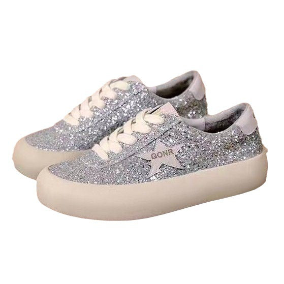 Women's Matte Sequins Dirty Board Thick Bottom Loafers