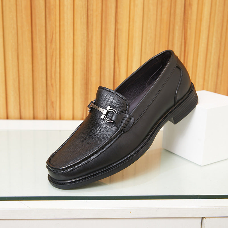Men's Autumn Genuine Slip On Business Low Comfortable Leather Shoes