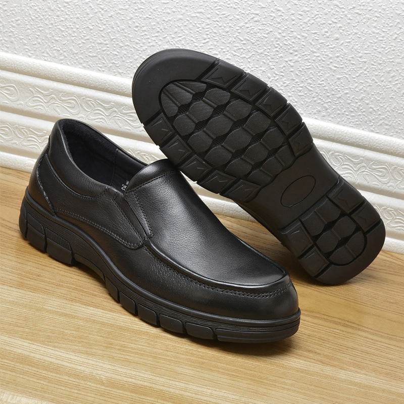 Men's Autumn Top Layer Cowhide Business Soft Casual Shoes