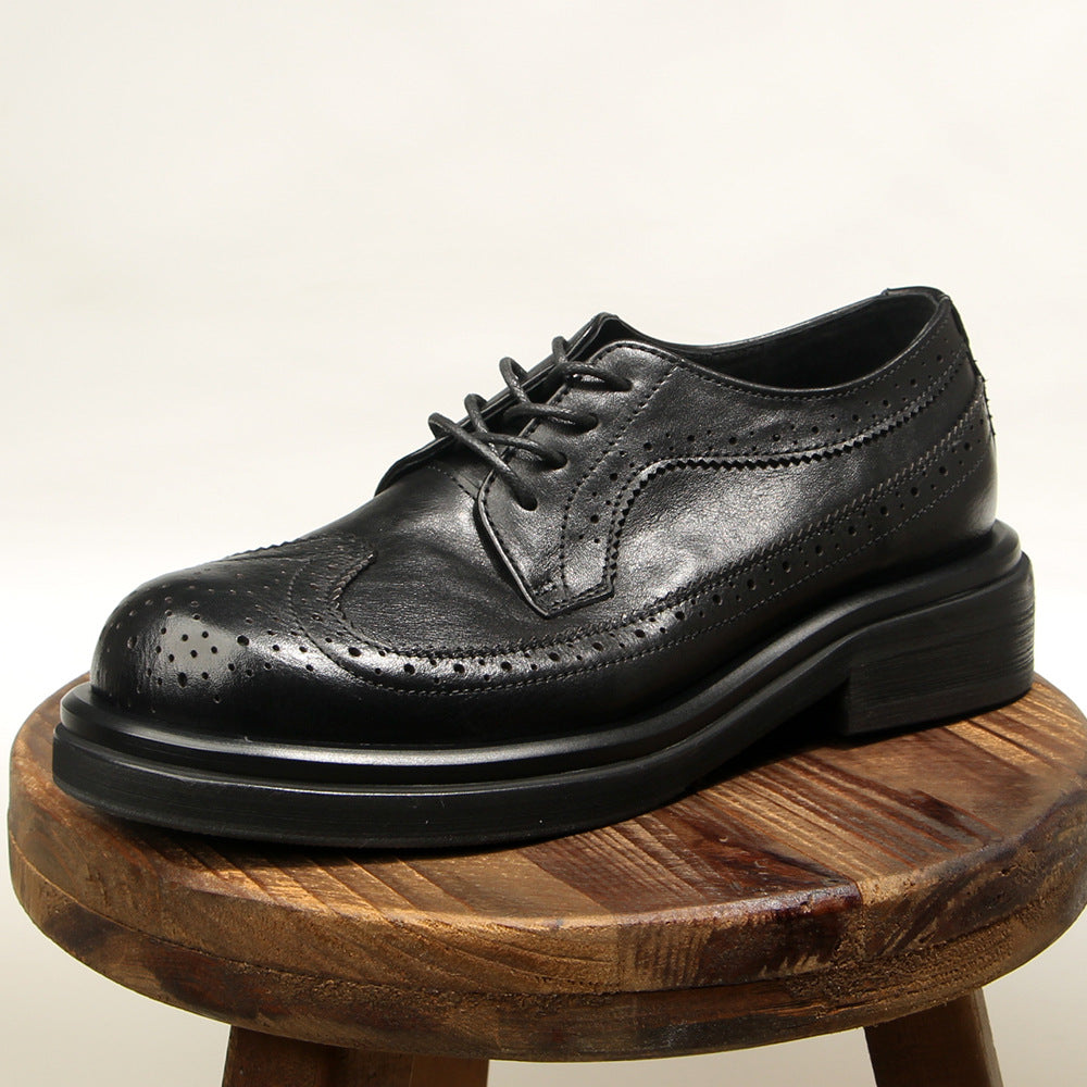 Men's British Fashion First Layer Cowhide Retro Leather Shoes