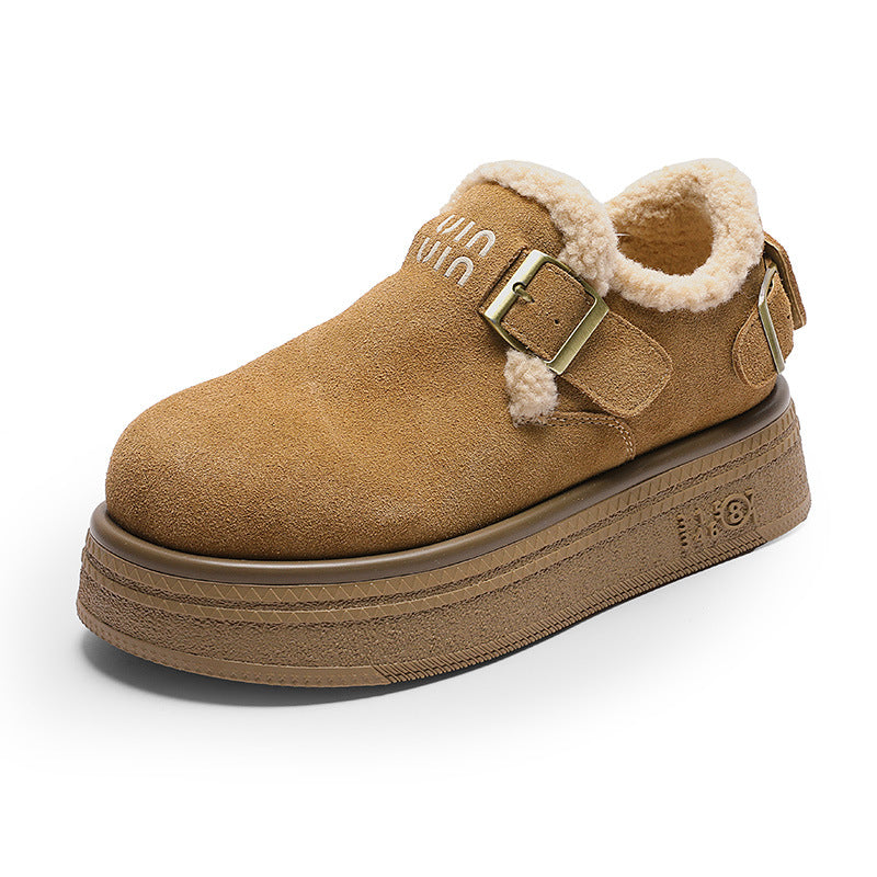 Women's Warm Leisure Cotton Matte Retro Platform Women's Shoes