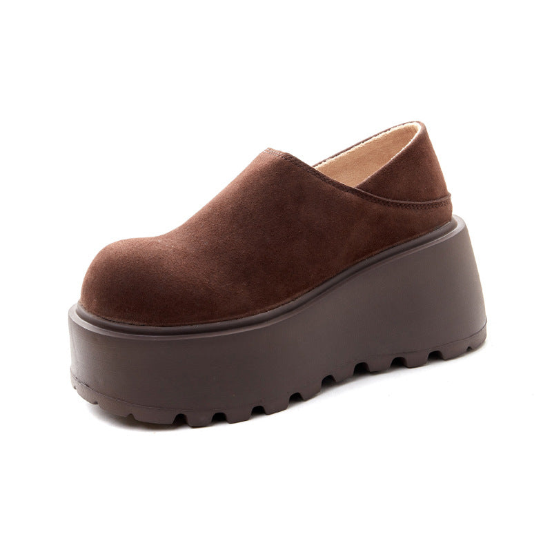 Big Head Thick Bottom Fleece-lined Height Increasing Full Sneakers