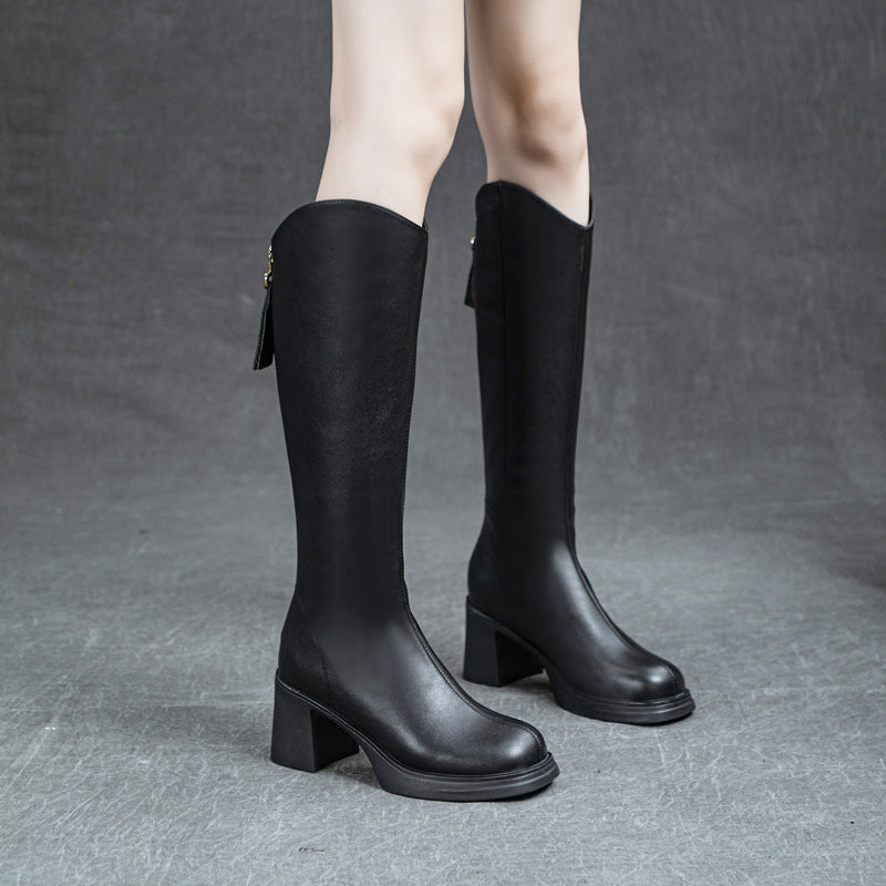 High Long Winter Fashion Thick Bottom Heels