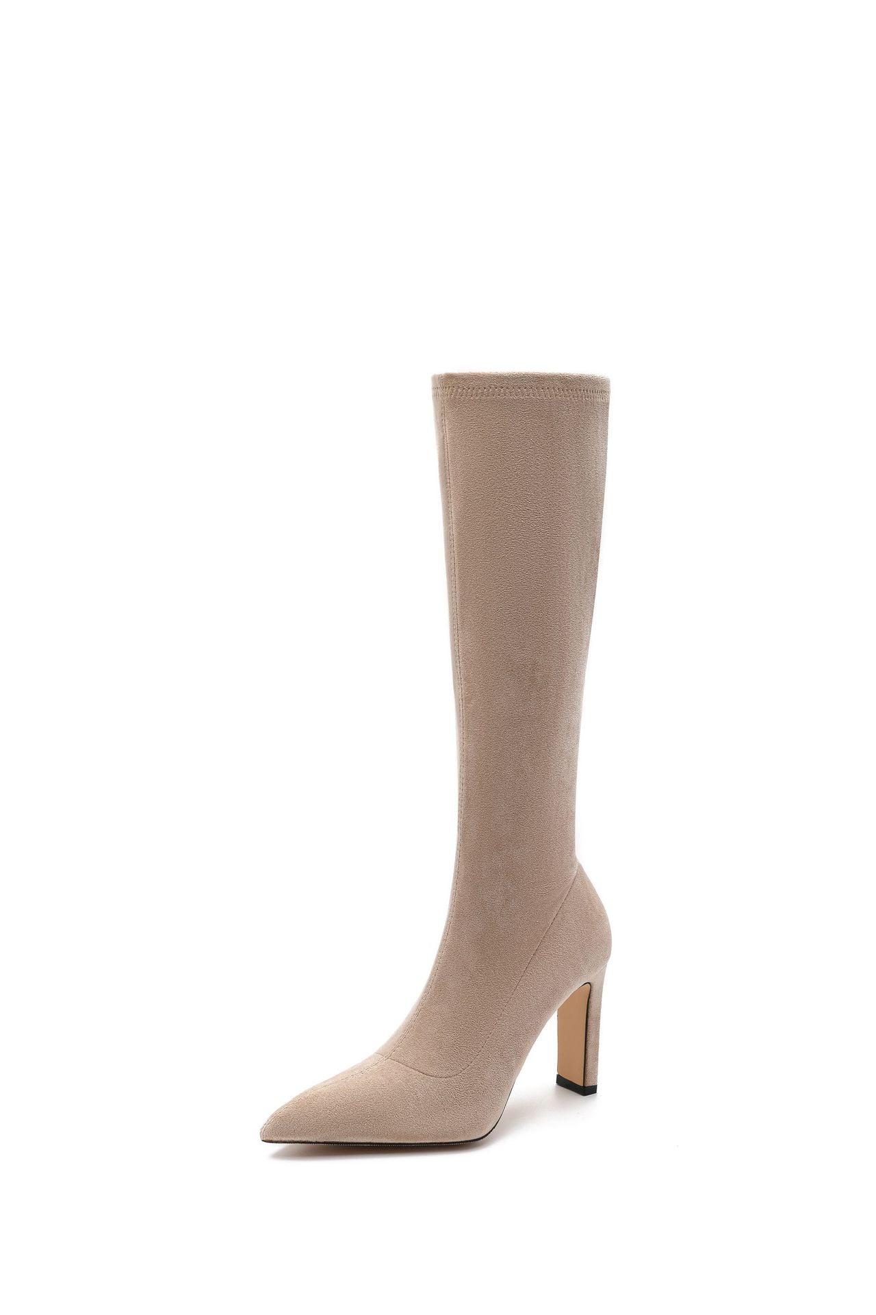 Women's Stretch Thin Pointed Toe Chunky Stockings Boots