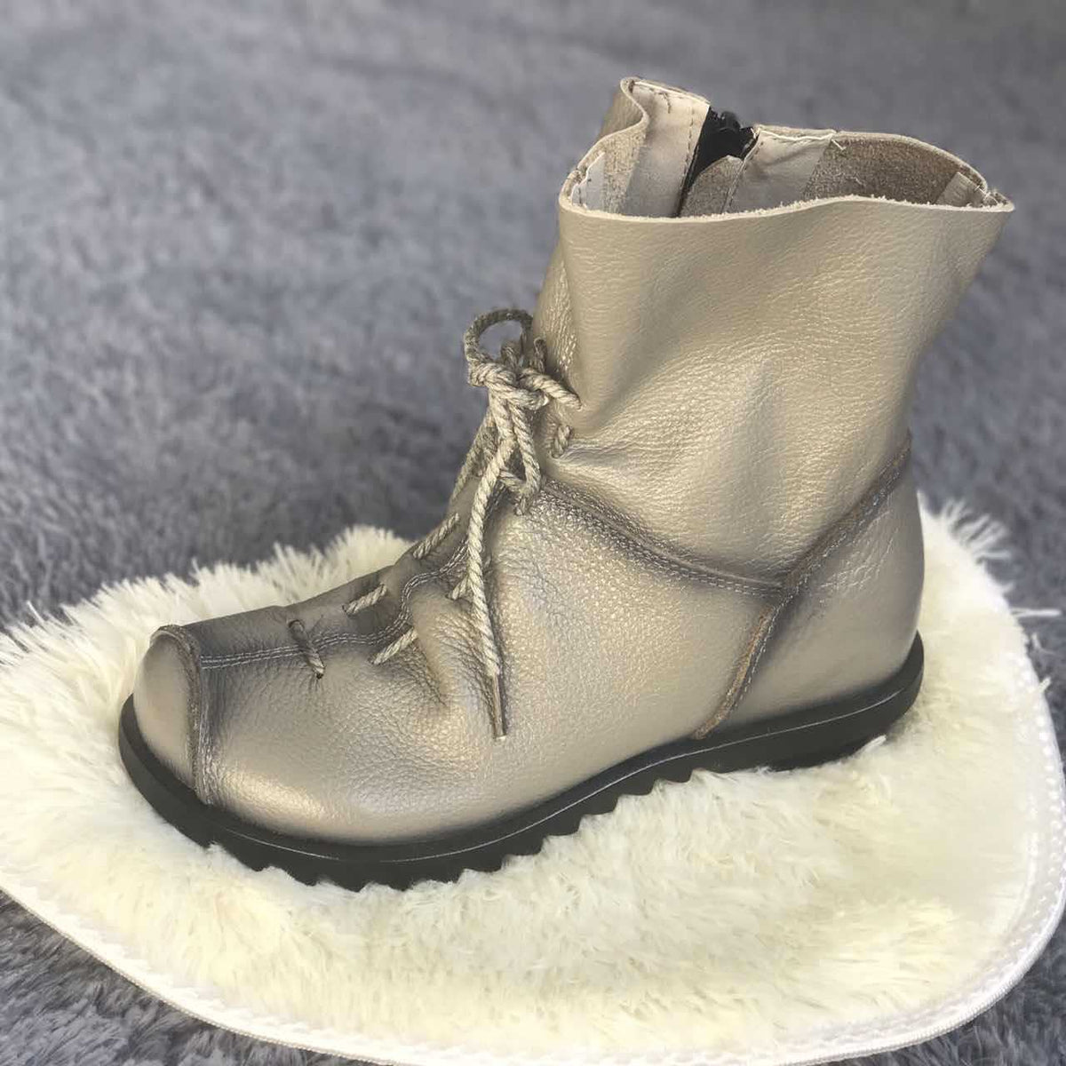 Women's Ankle Retro Martin Warm Thick Soft Bottom Heels