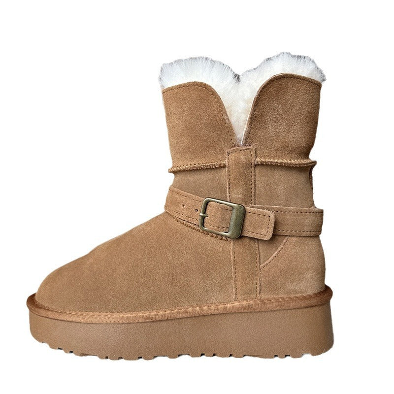 Women's Winter Thick Bottom Knight 2 Belt Buckle Veet Snow Boots