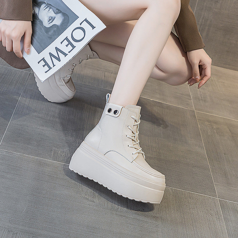 Women's Platform Candy Color Round Toe Fashion Casual Shoes