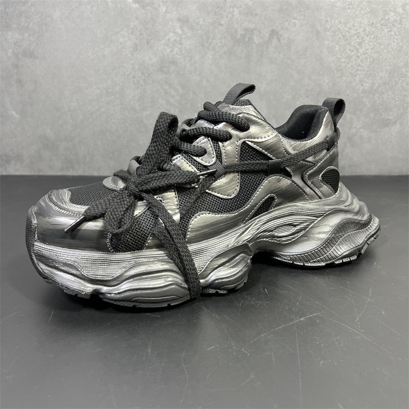 Men's Thick-soled Dad Mesh Heighten Breathable White Casual Shoes