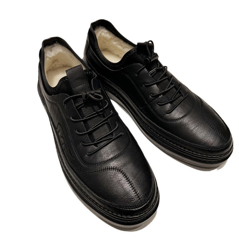 Men's Sheep Fur Integrated Dad Twisted Winter Warm Slip-on Soft Snow Boots