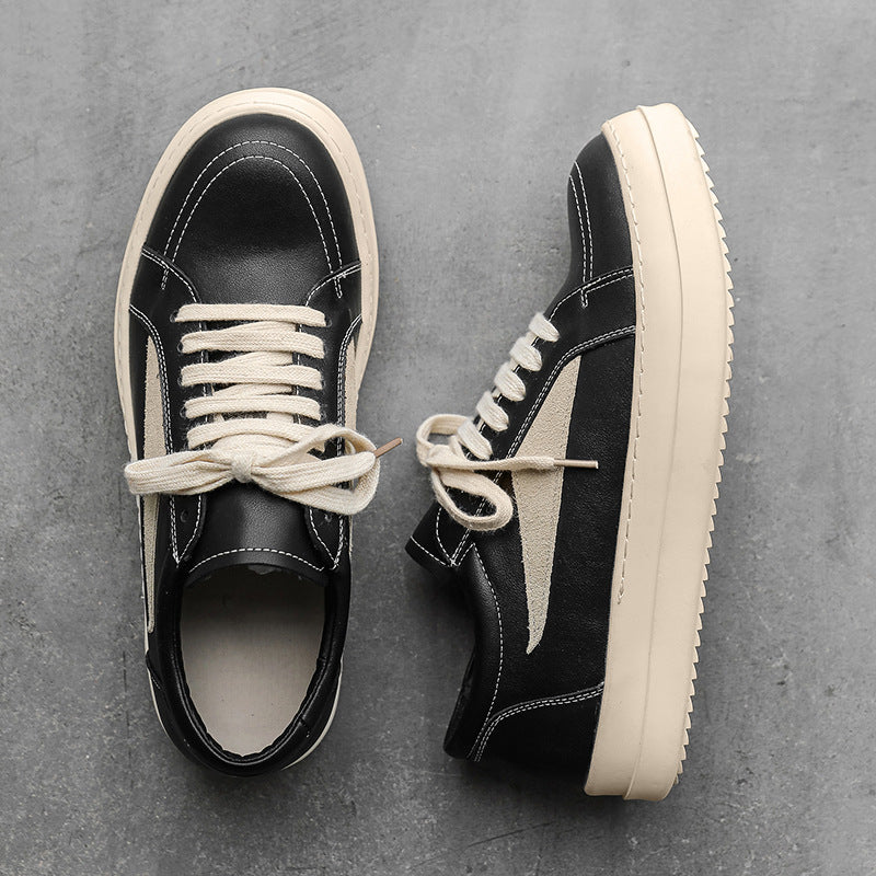 Men's Design Style Surface Dark Black White Low Sneakers