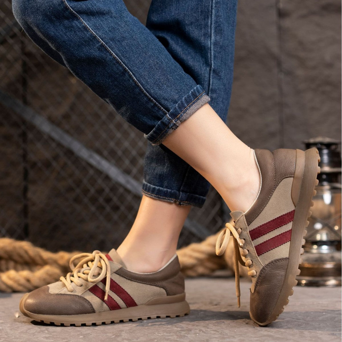 Men's Round Head Leisure Soft Bottom Genuine Sneakers