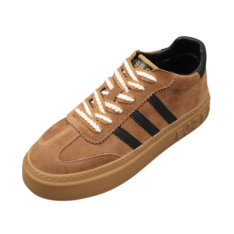 Men's Matte Fashionable Platform Fleece-lined Warm Three Sneakers