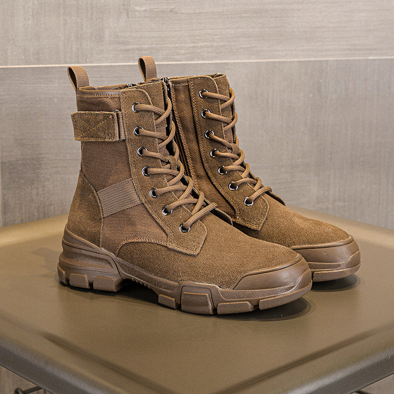 Women's Genuine Winter Versatile Short British Style Women's Leather Boots