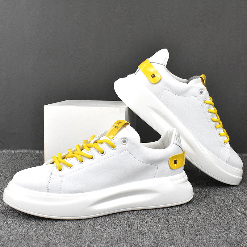 Men's Spring Breathable Trendy Korean Cowhide Lightweight Casual Shoes