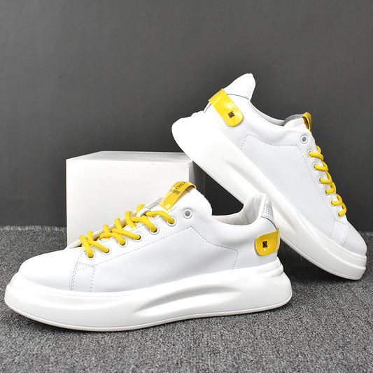 Men's Spring Breathable Trendy Korean Cowhide Lightweight Casual Shoes
