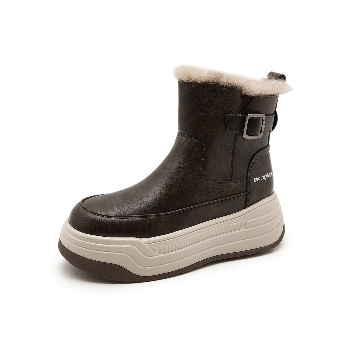 Women's Platform Martin Small Fleece-lined British Style Boots