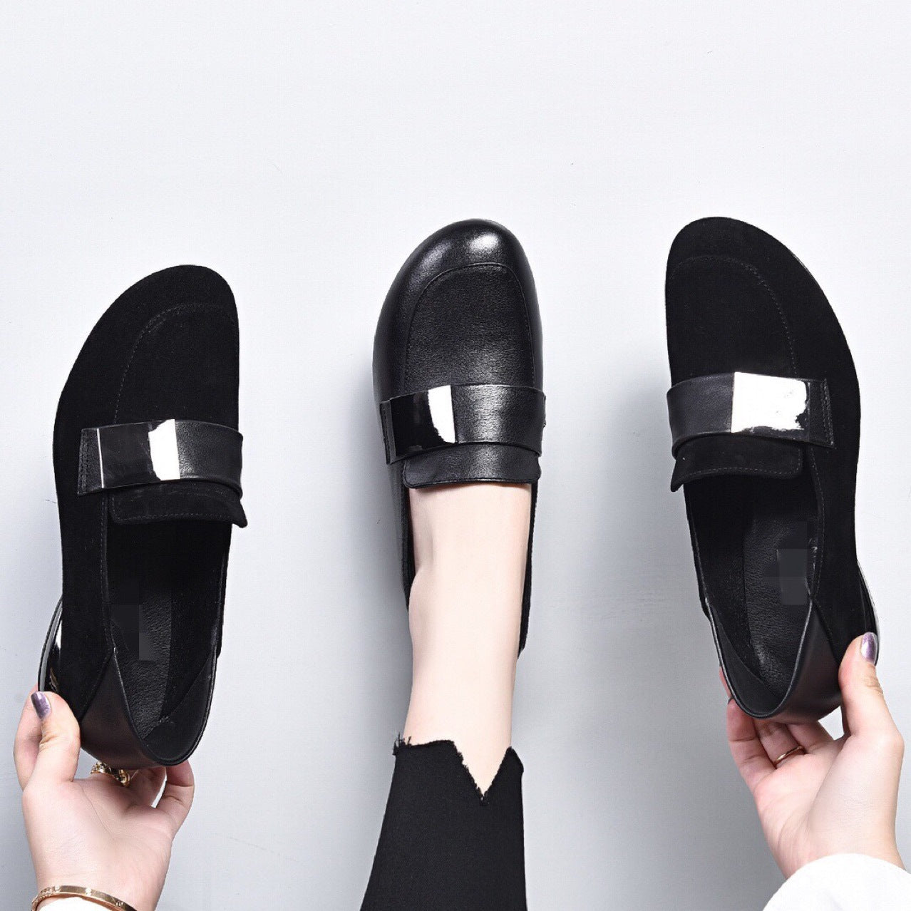 Women's Genuine Pumps Soft Autumn Bottom Chunky Women's Casual Shoes