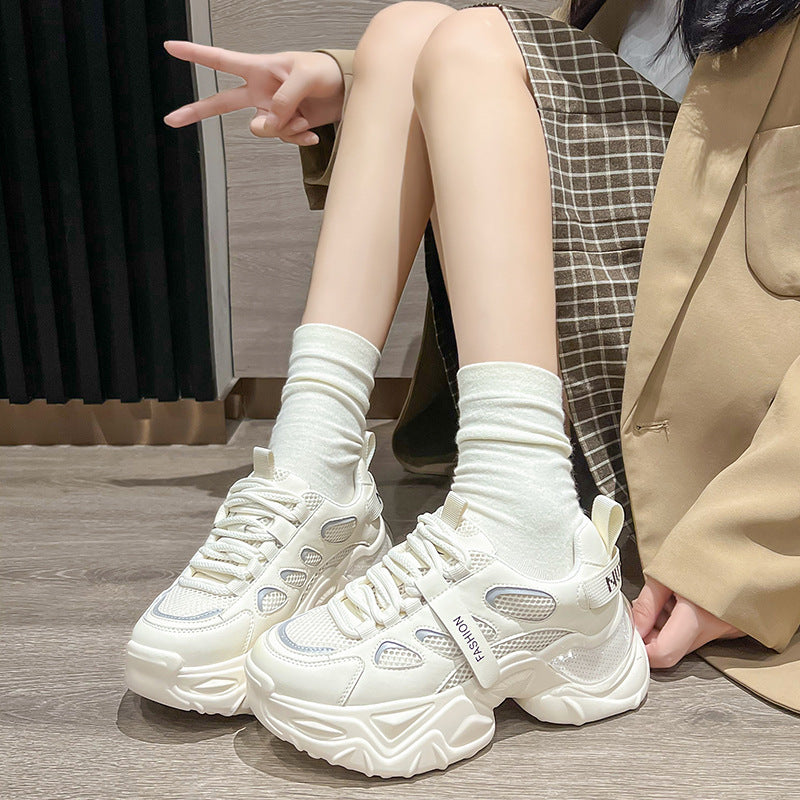 Women's With Fleece Lining Dad Mesh Surface Sneakers