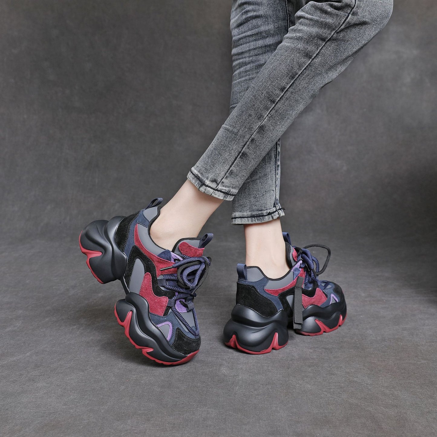 Women's Muffin Platform Dad Spring Super Popular Small Women's Casual Shoes