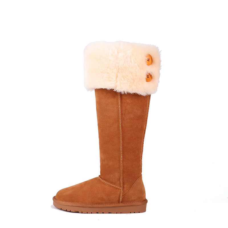 Women's Order Two-way Wool Real Fur Integrated Snow Boots