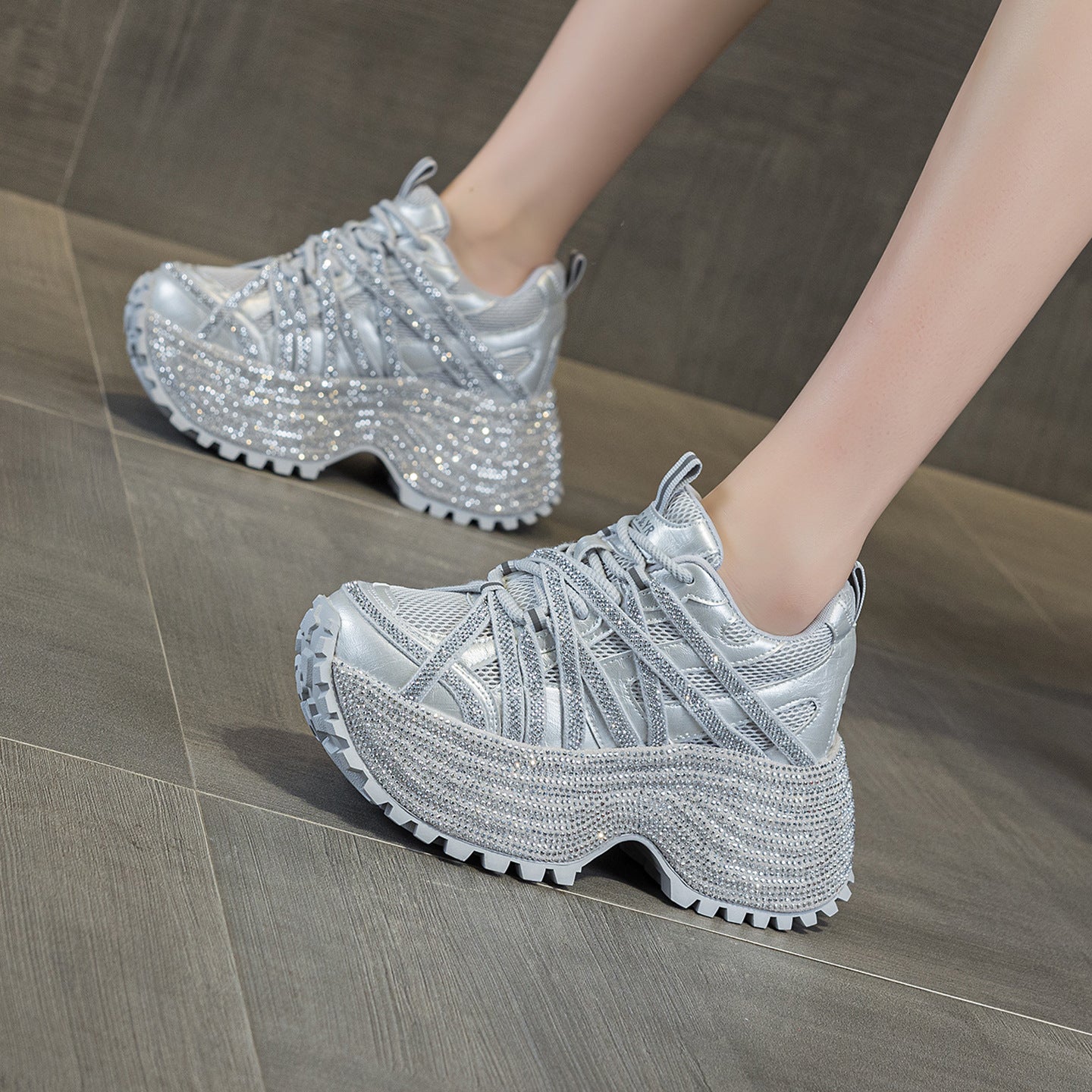 Women's Small Thick Bottom Heightened Daddy Spring Sole Starry Women's Casual Shoes