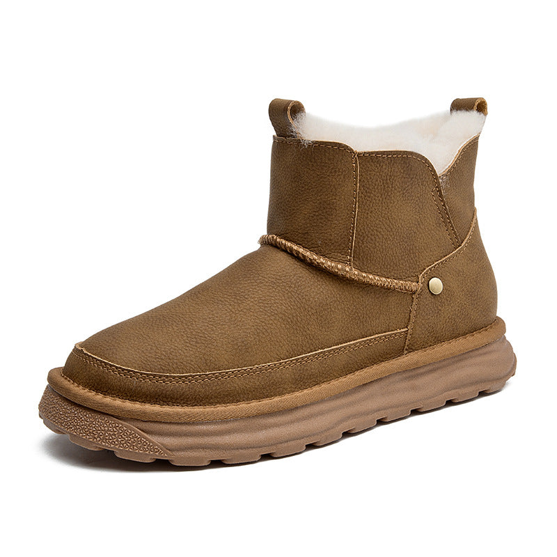 Men's Integrated Waterproof Fleece Lined Padded Warm Snow Boots