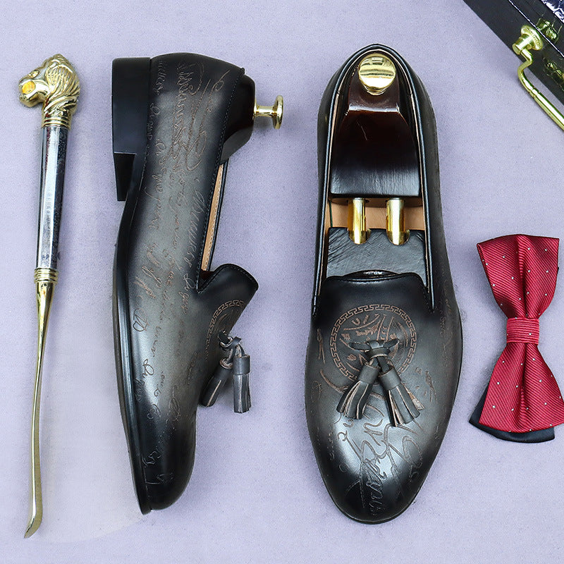 Men's Top Layer Cowhide Genuine Retro Business Leather Shoes