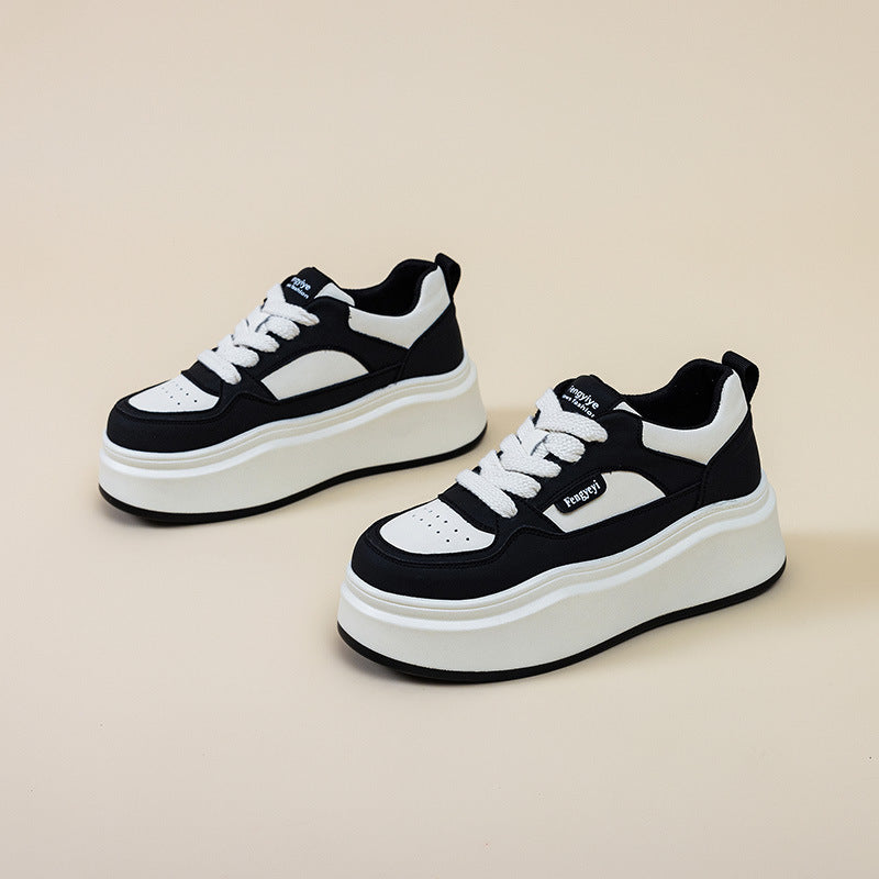 Women's Platform Muffin Spring Versatile Sports White Casual Shoes