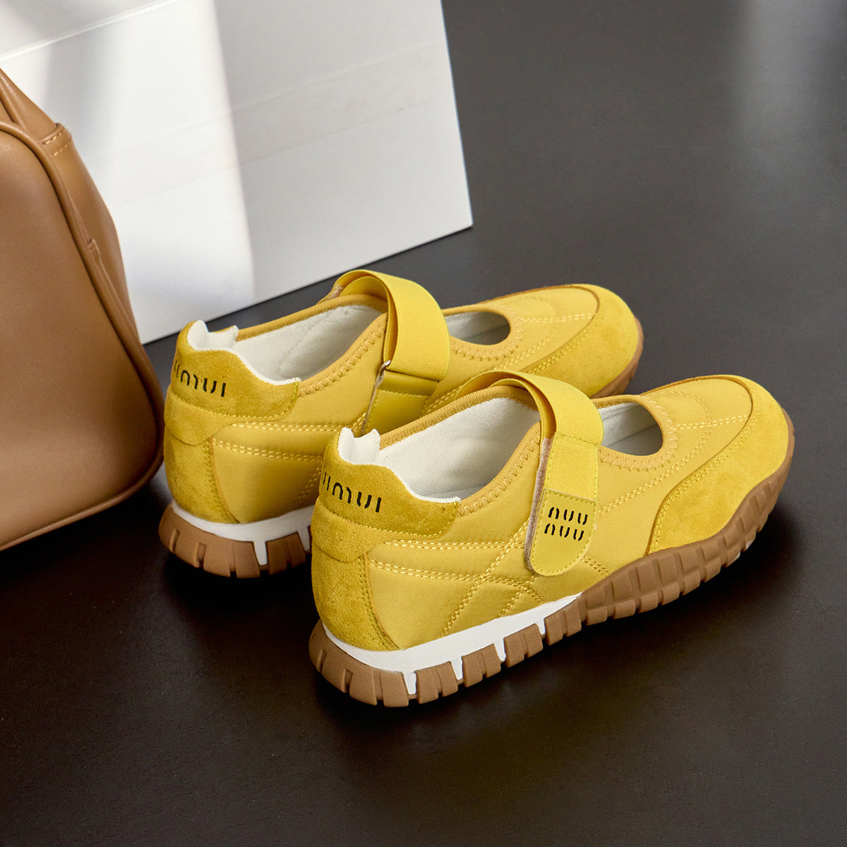 Women's Yellow Mary Jane Summer Height Increasing Casual Shoes
