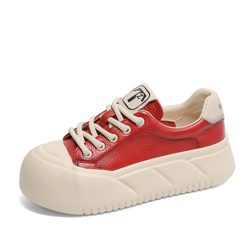 Women's Genuine Retro Color Matching Thick Bottom Casual Shoes