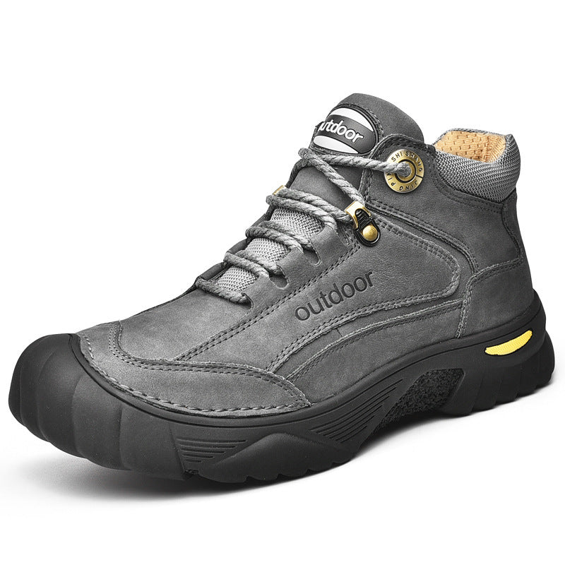 Men's Winter Fleece-lined Thickening Plus Size Cotton Middle Casual Shoes