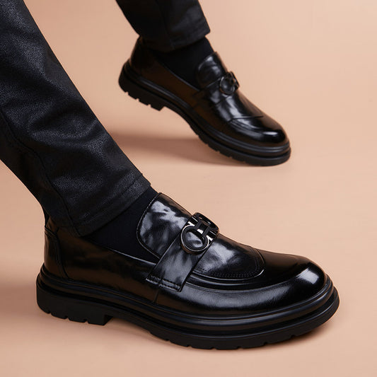 Men's Slip On Male Youth Trendy British Leather Shoes