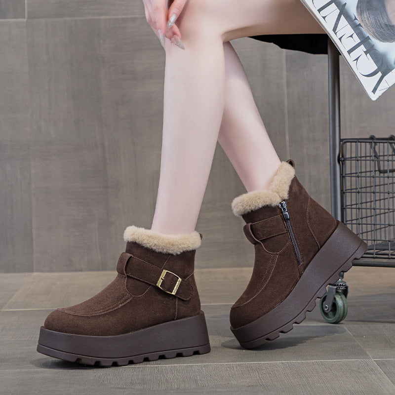 Women's Presale Genuine Cotton Winter Fleece-lined Retro Casual Shoes