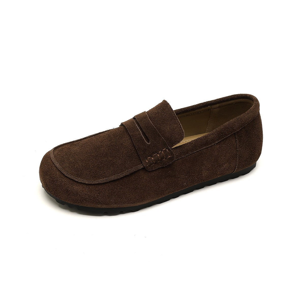 Women's Genuine Pumps Retro Slip-on Lofter Cowhide Women's Casual Shoes