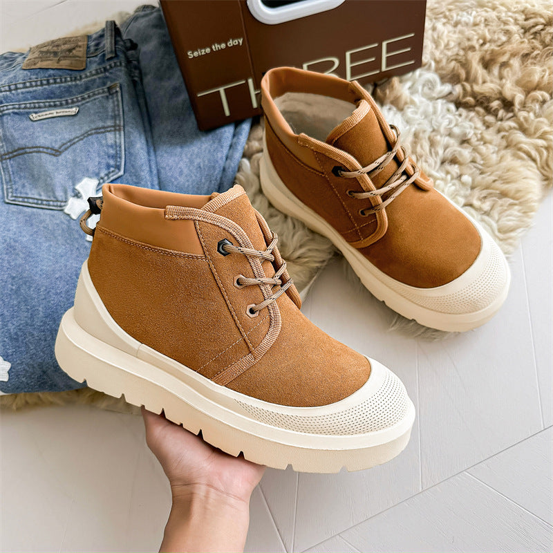 Women's & Men's Northeast Winter Fleece-lined Fur Integrated Veet Thickening Snow Boots