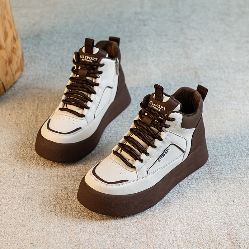 Women's & Men's Size One Daddy White Fleece-lined Flat Sneakers
