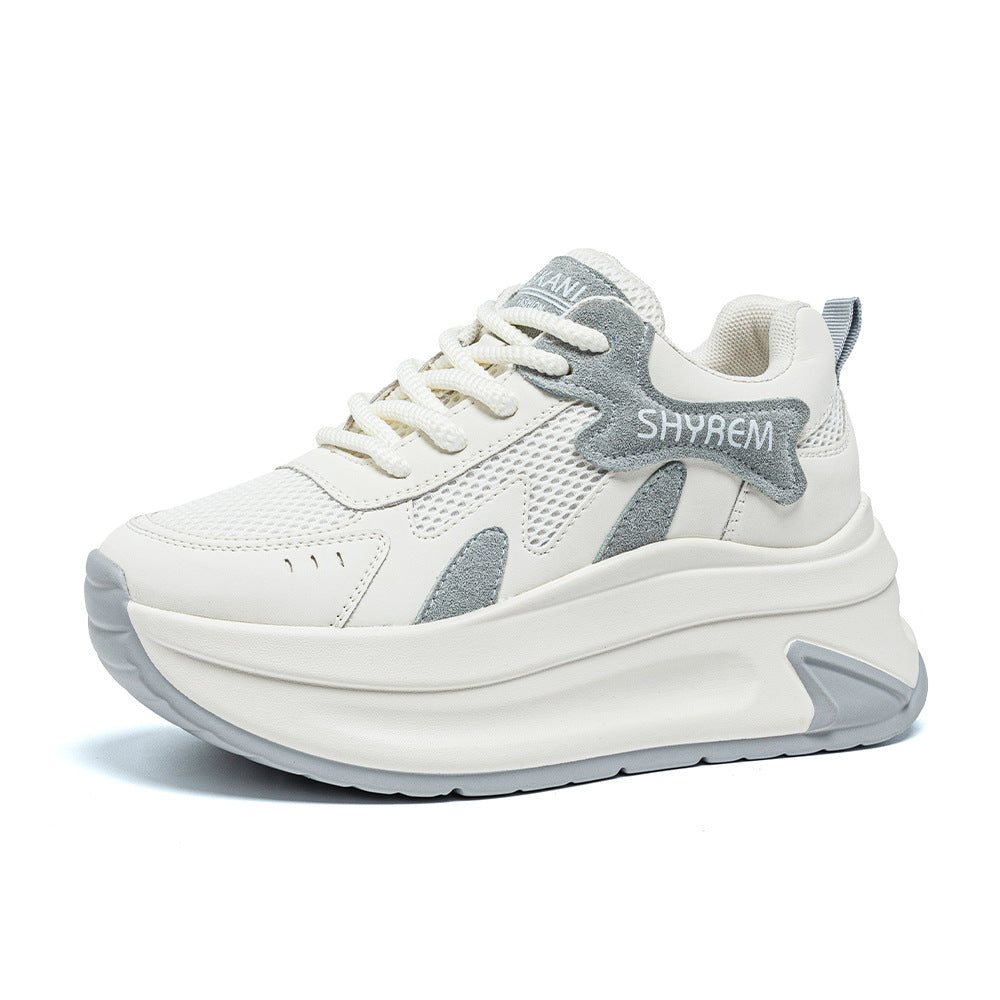 Platform White Good-looking Summer Mesh Increased Casual Shoes