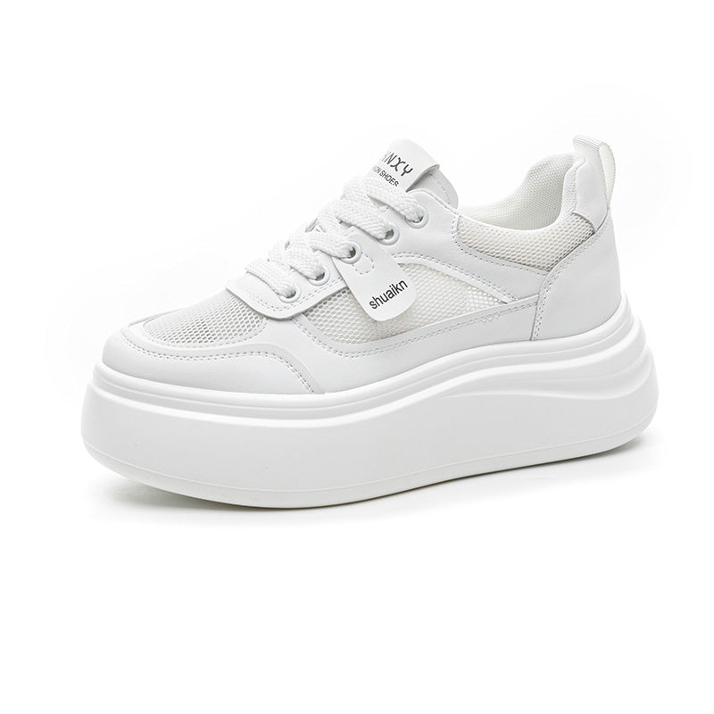 Women's Spring Hidden Platform White Wedge Fashion Small Women's Casual Shoes