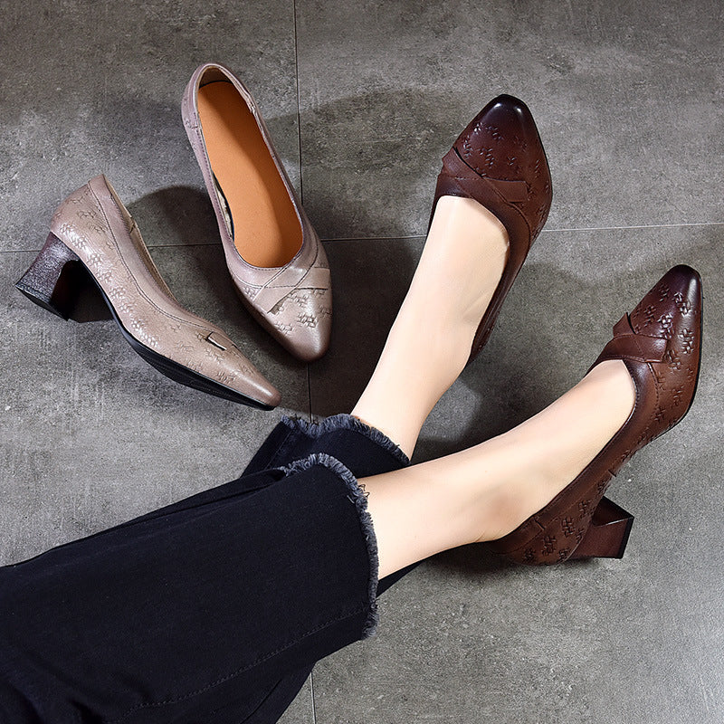 Pairs Of High Pumps Cowhide Commuter Women's Shoes