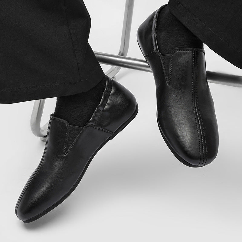 Men's Slip-on Commuter British Flat Toe Derby Loafers/doug Shoes