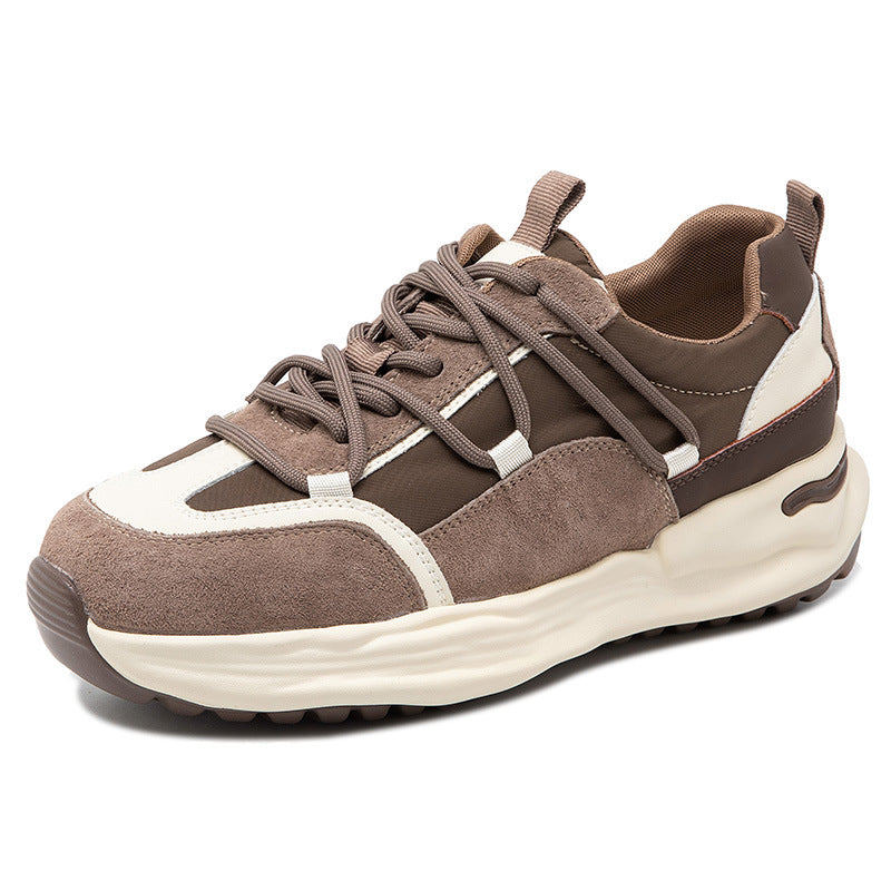 Women's White Autumn Thick Bottom Dissoed Board Casual Shoes