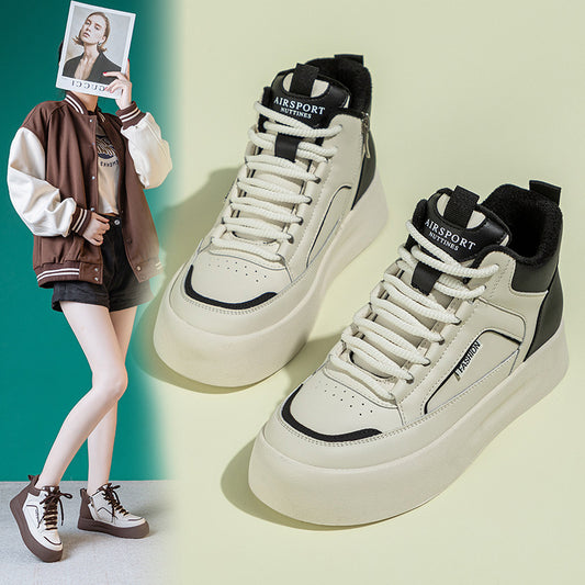 Women's & Men's Size One Daddy White Fleece-lined Flat Sneakers